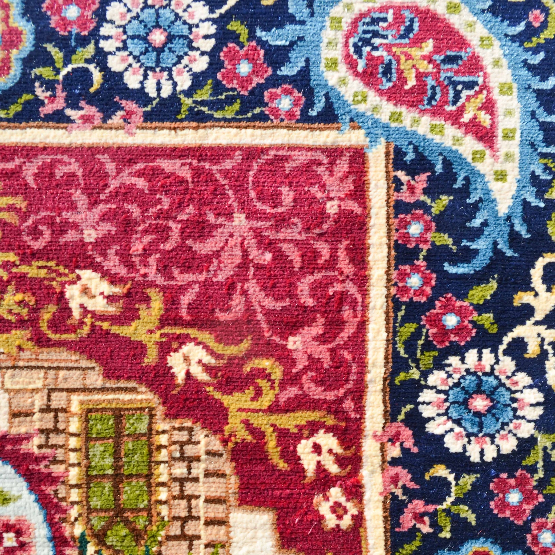 Tophane Saat Kulesi Desenli Saf İpek El Dokuma Duvar Halısı (40x57 Cm)