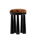 Totemic Siyah Masif Lake Bronz Jakarlı Tabure
