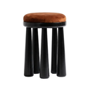 Totemic Siyah Masif Lake Terracotta Kadife Tabure