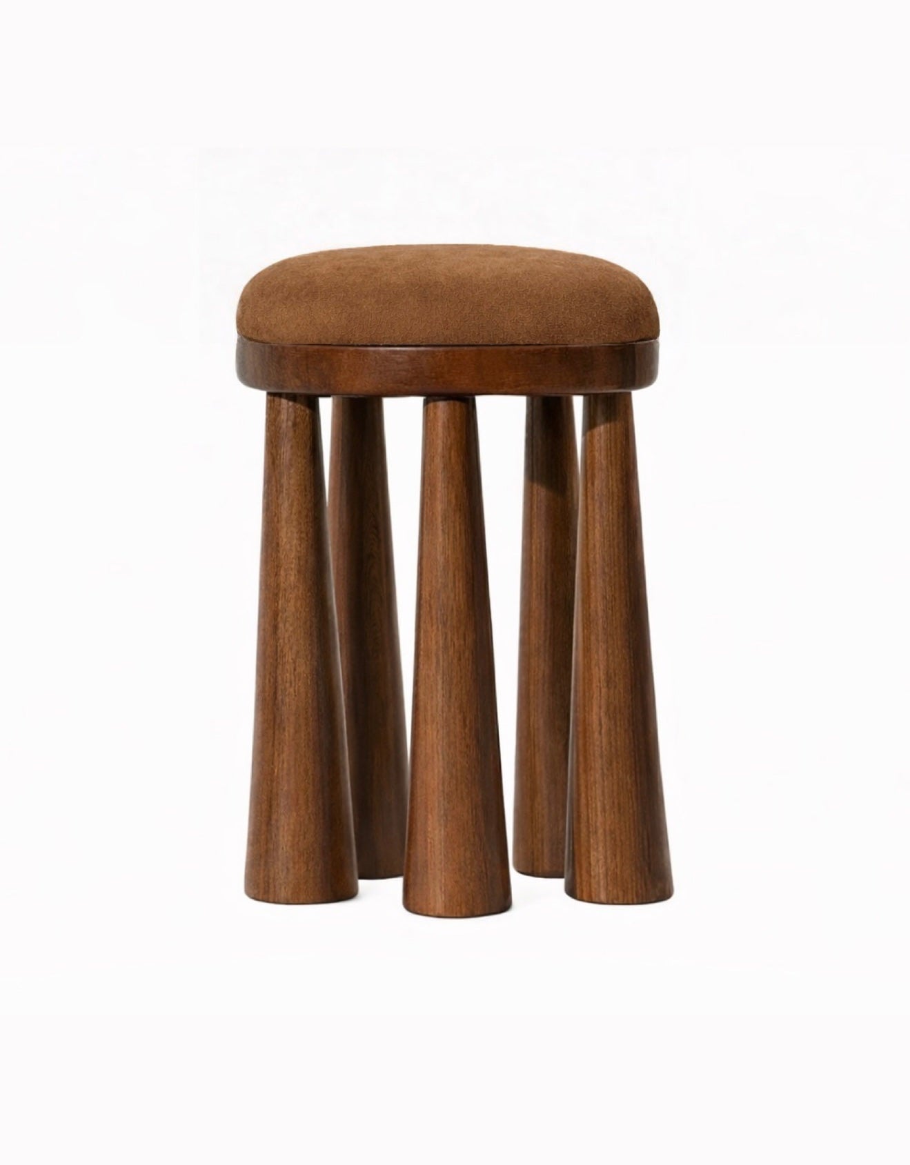 Totemic Tobacco Ceviz Konik Ayaklı Nubuk Tabure