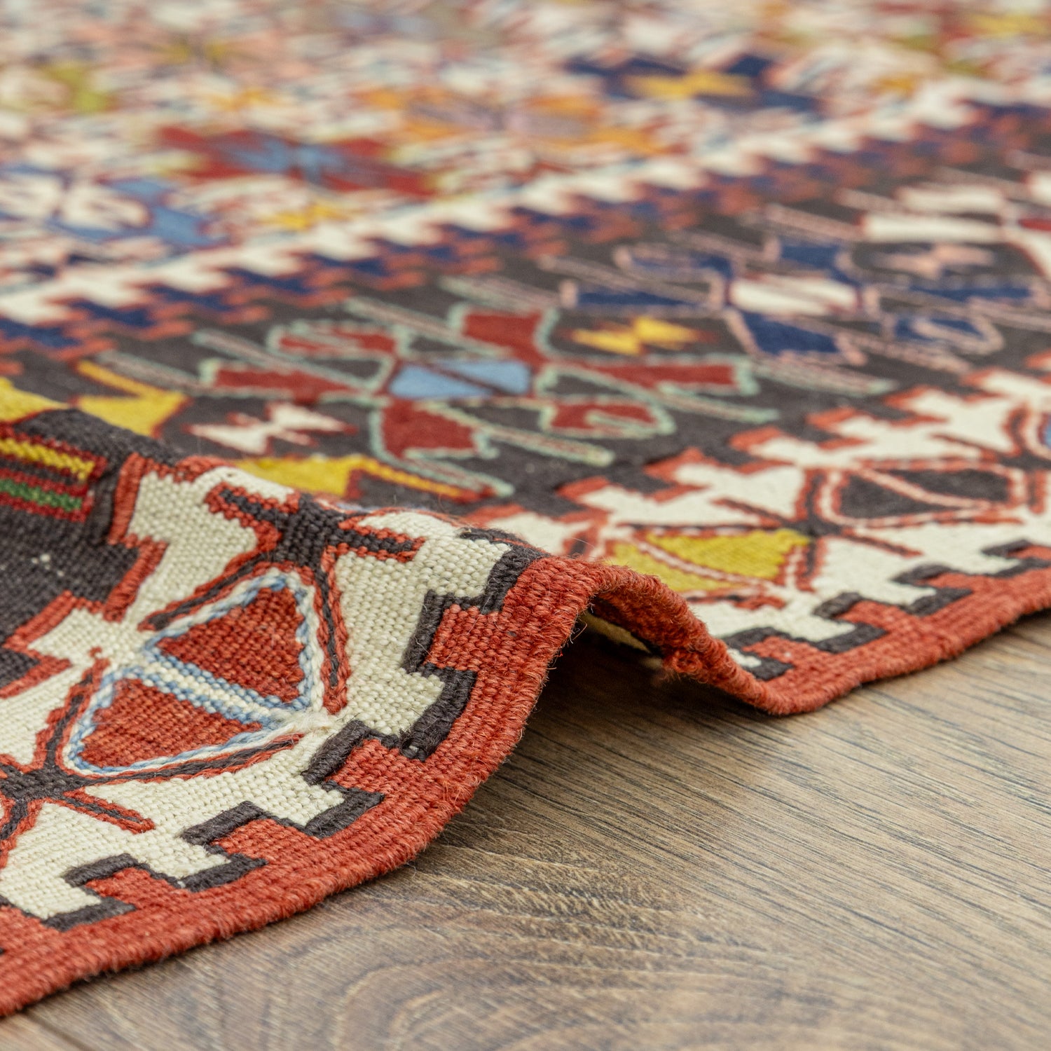 Tove Renkli Yün Nuzumla Kilimi 109x152 cm-Kilim-Soho Antiq-NowShopFun