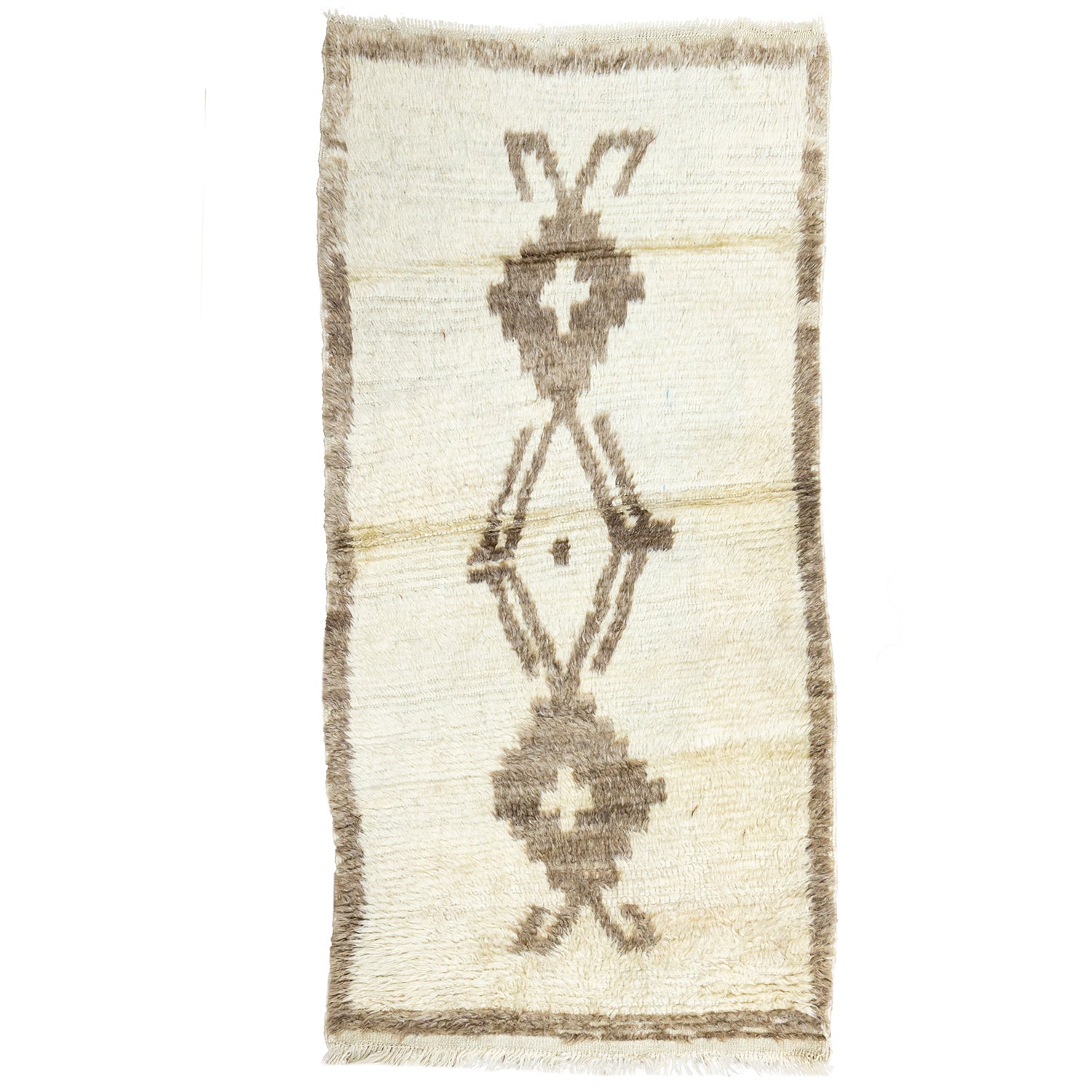 Tozgun İlkel Desenli El Dokuma Tülü Halı 95x191 cm-TURKISH HANDWOVEN RUGS-Soho Antiq-NowShopFun