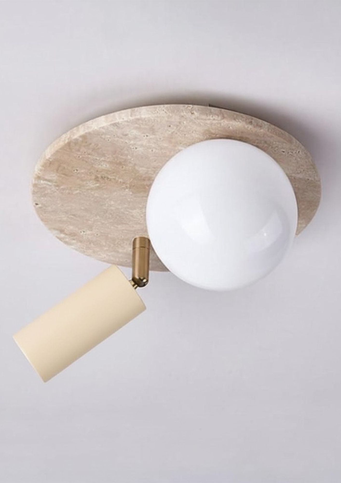 Traverten Camlı Spotlu Armatür Aplik