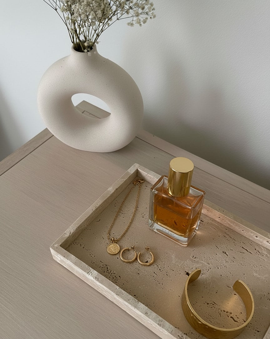 Traverten Dikdörtgen Tepsi