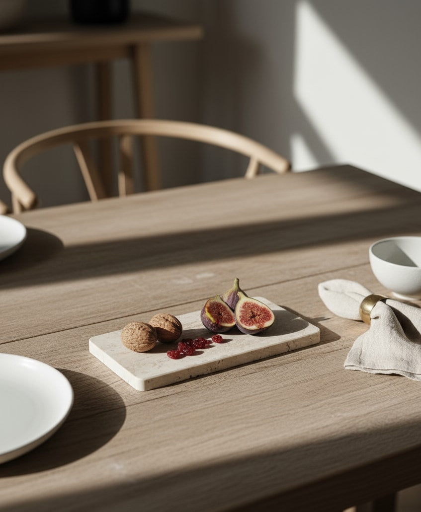 Traverten Düz Tepsi