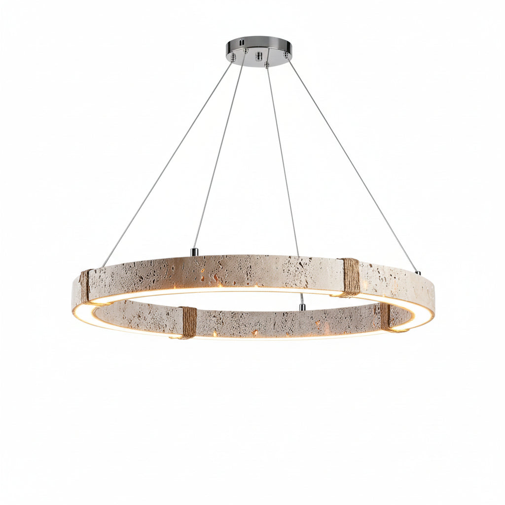 Traverten Tasarım Led Halka Sarkıt Avize