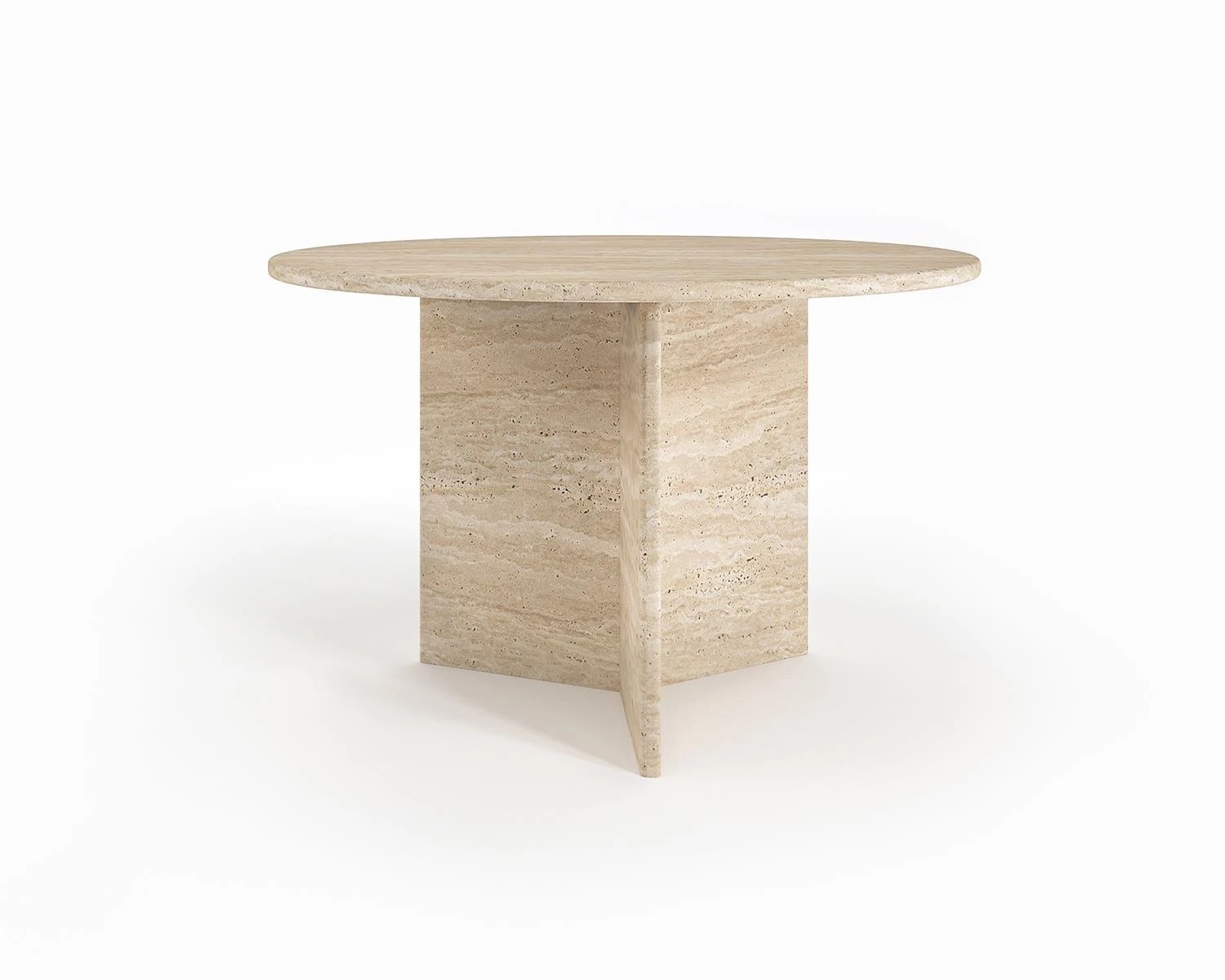 Traverten Yuvarlak Yemek Masası