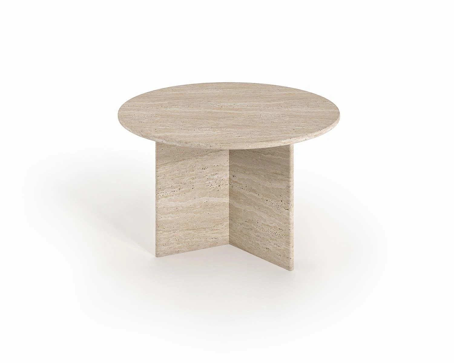 Traverten Yuvarlak Yemek Masası