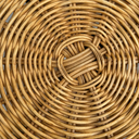 Tressé Rattan Örgülü Demir Oval Sehpa