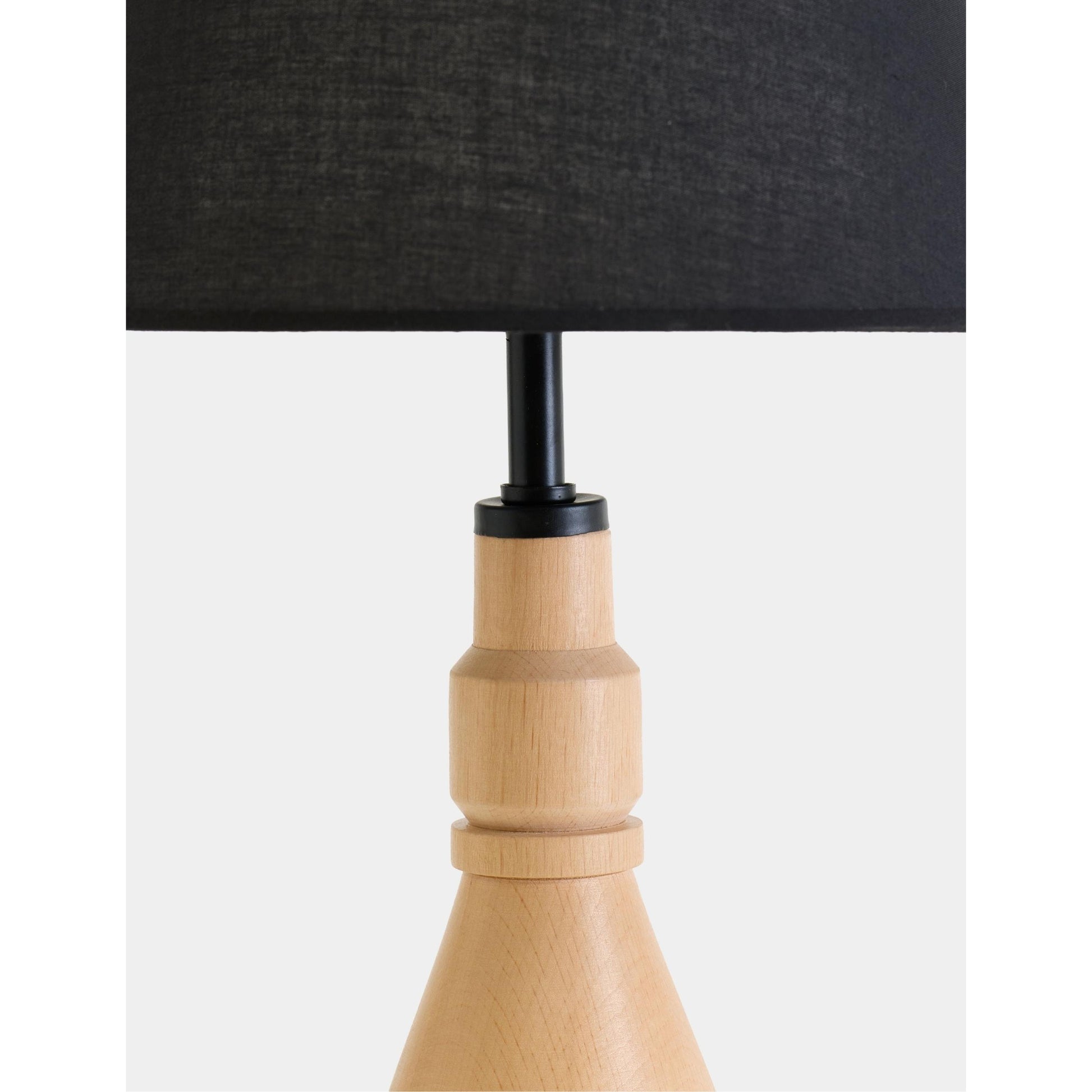 Tromso Kumaş Şapkalı Ahşap Abajur