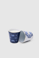 Royal Blue Blanc Beyaz & Lacivert Porselen Mumluk Vazo 2'li