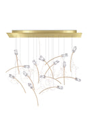 Tulip Linear Şeffaf Gold 14'lü Led Sarkıt Avize