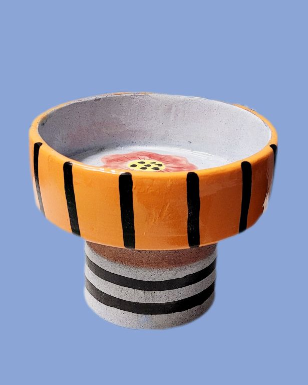 Turuncu Ayaklı Seramik Sunum Kasesi