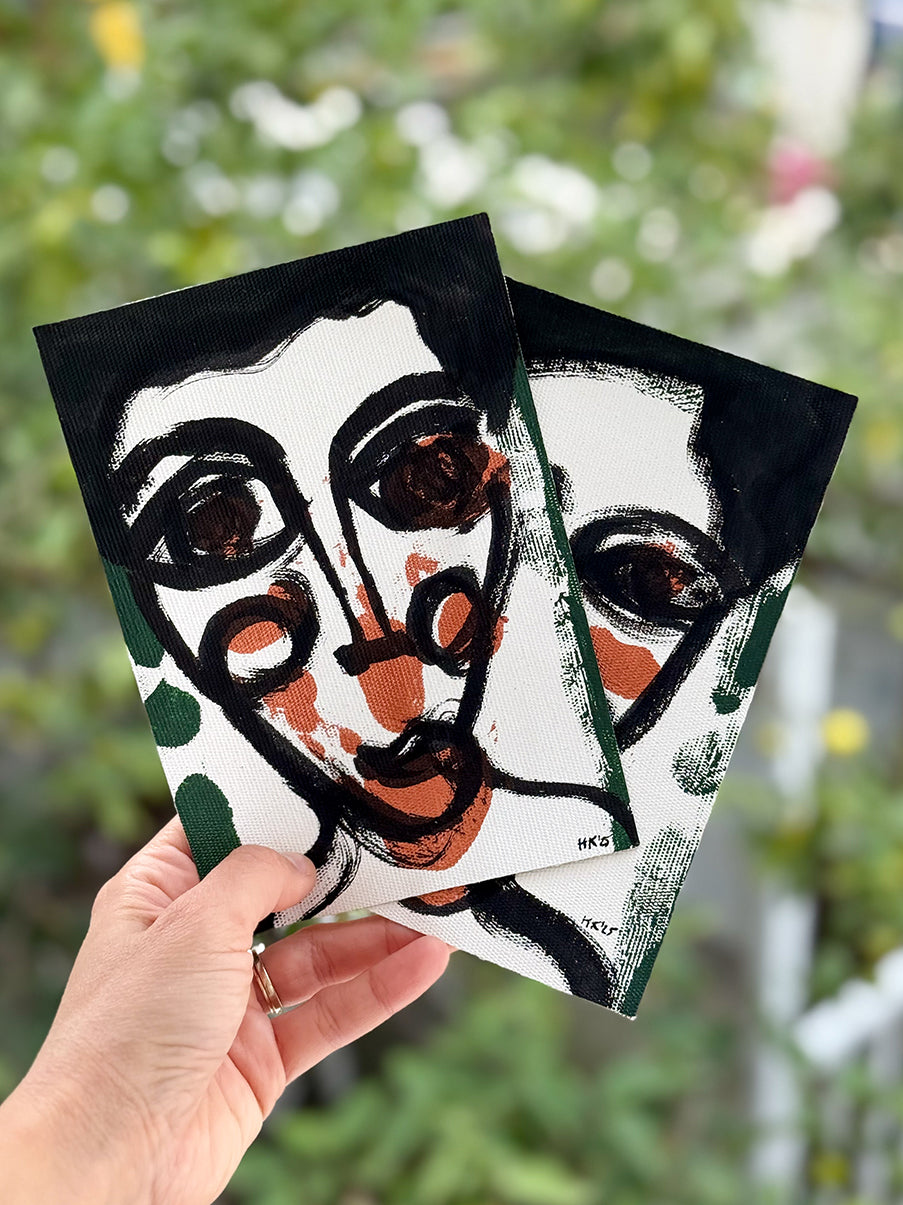 Tuval Bezi Renkli Portre Serisi- 09