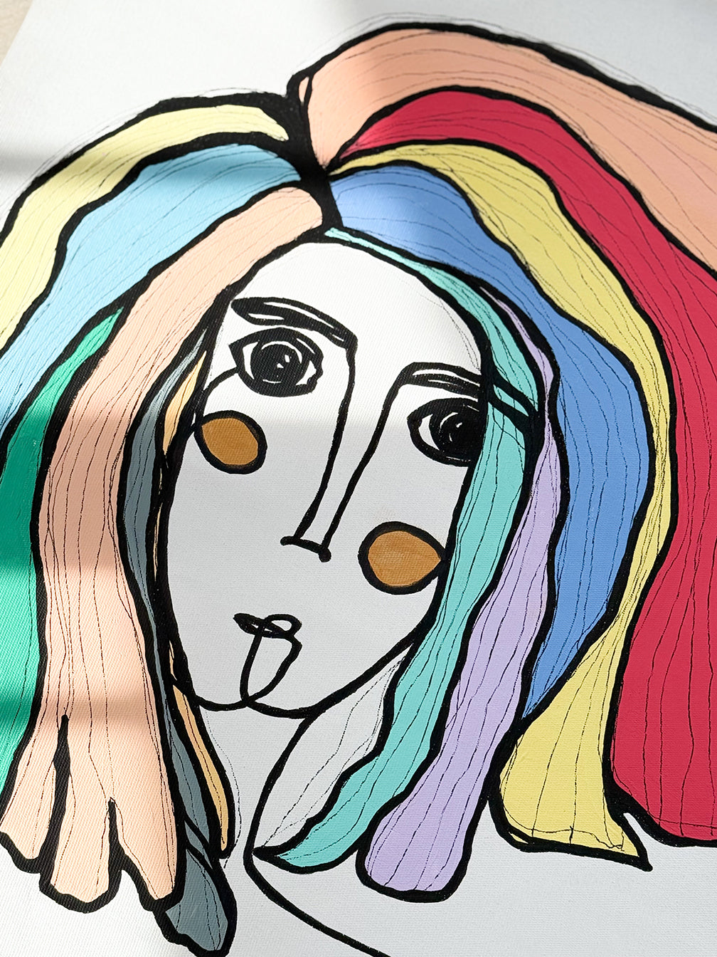 Tuval Bezi Renkli Portre Serisi- 19