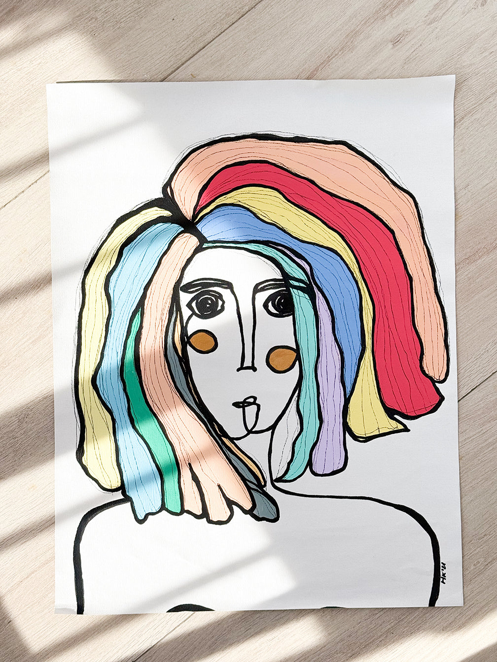 Tuval Bezi Renkli Portre Serisi- 19