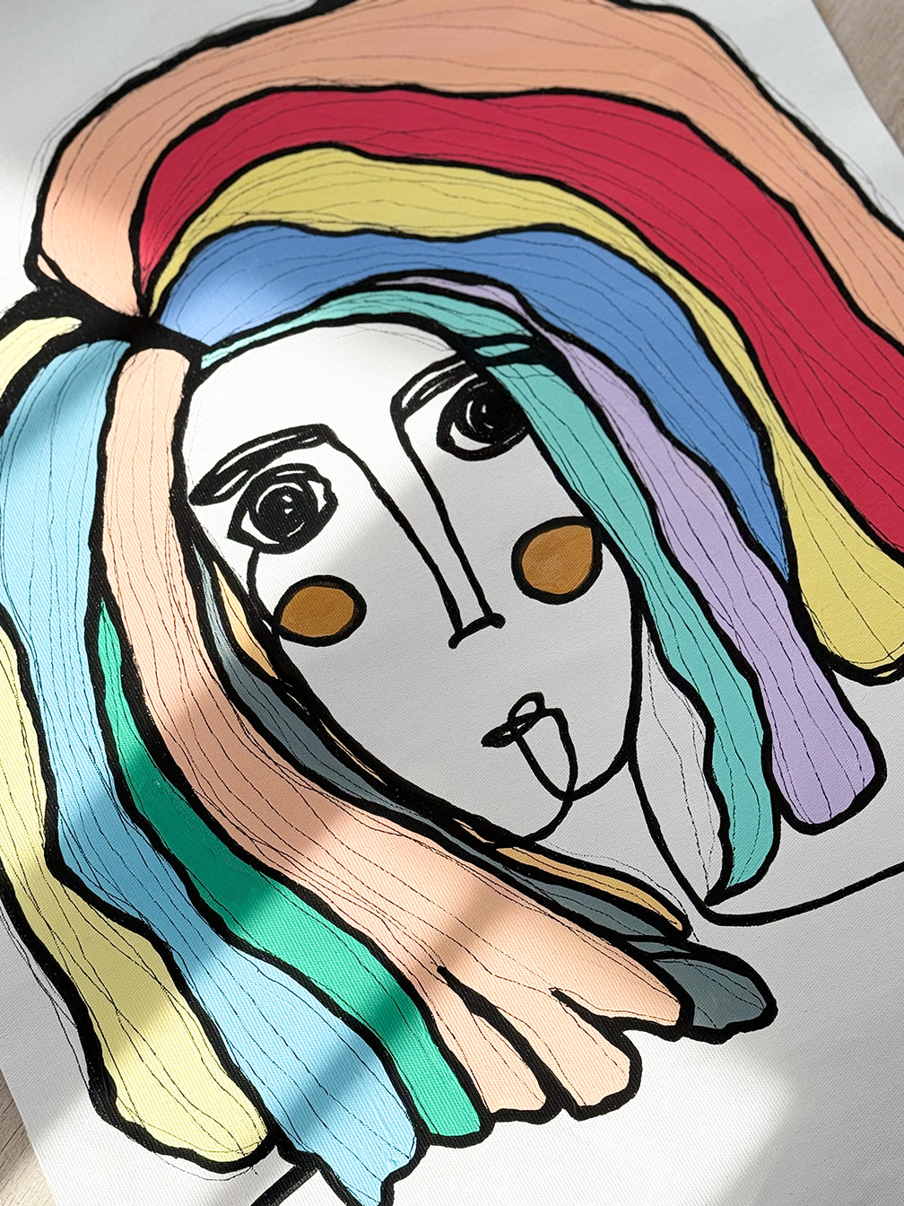 Tuval Bezi Renkli Portre Serisi- 19