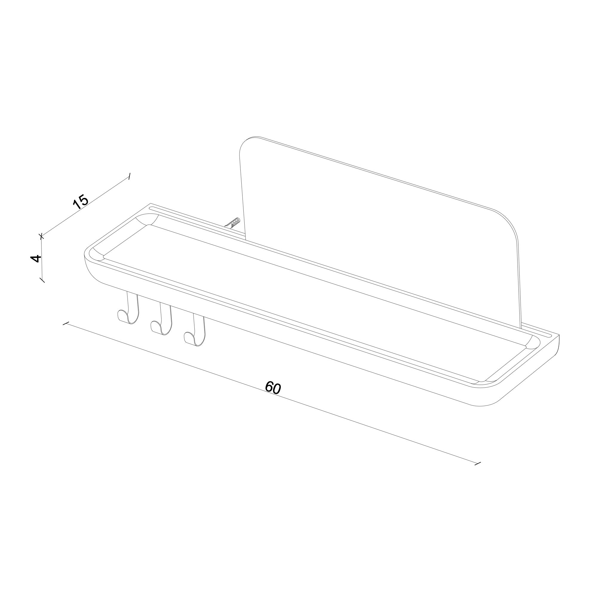 Mirrored Wooden Floating Shelf