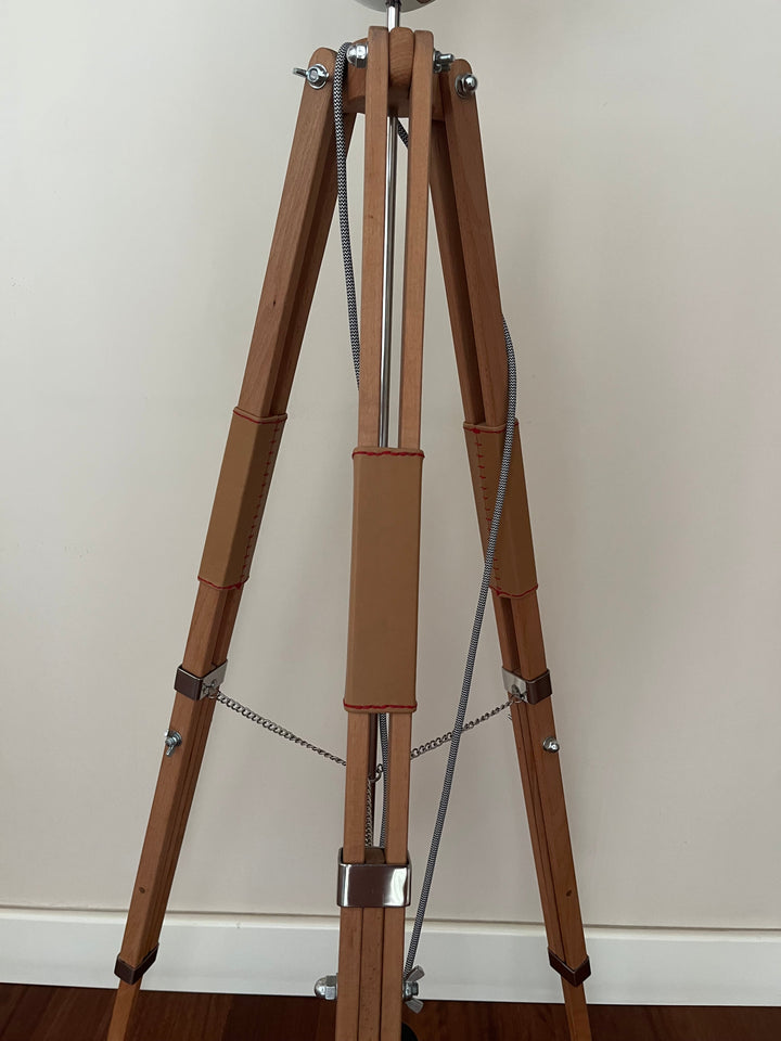 Ural Tripod Deri Detaylı Aydınlatma-Dekoratif Aydınlatma-Upcycle Design by Ali Semiz-NowShopFun