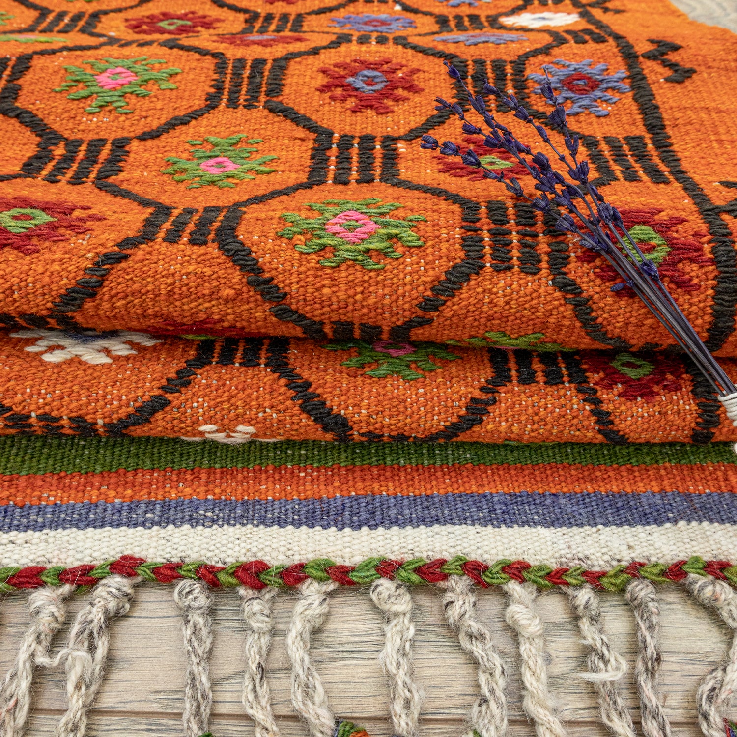 Uraz Geometrik Desenli Cicim Kilim 227x325 cm