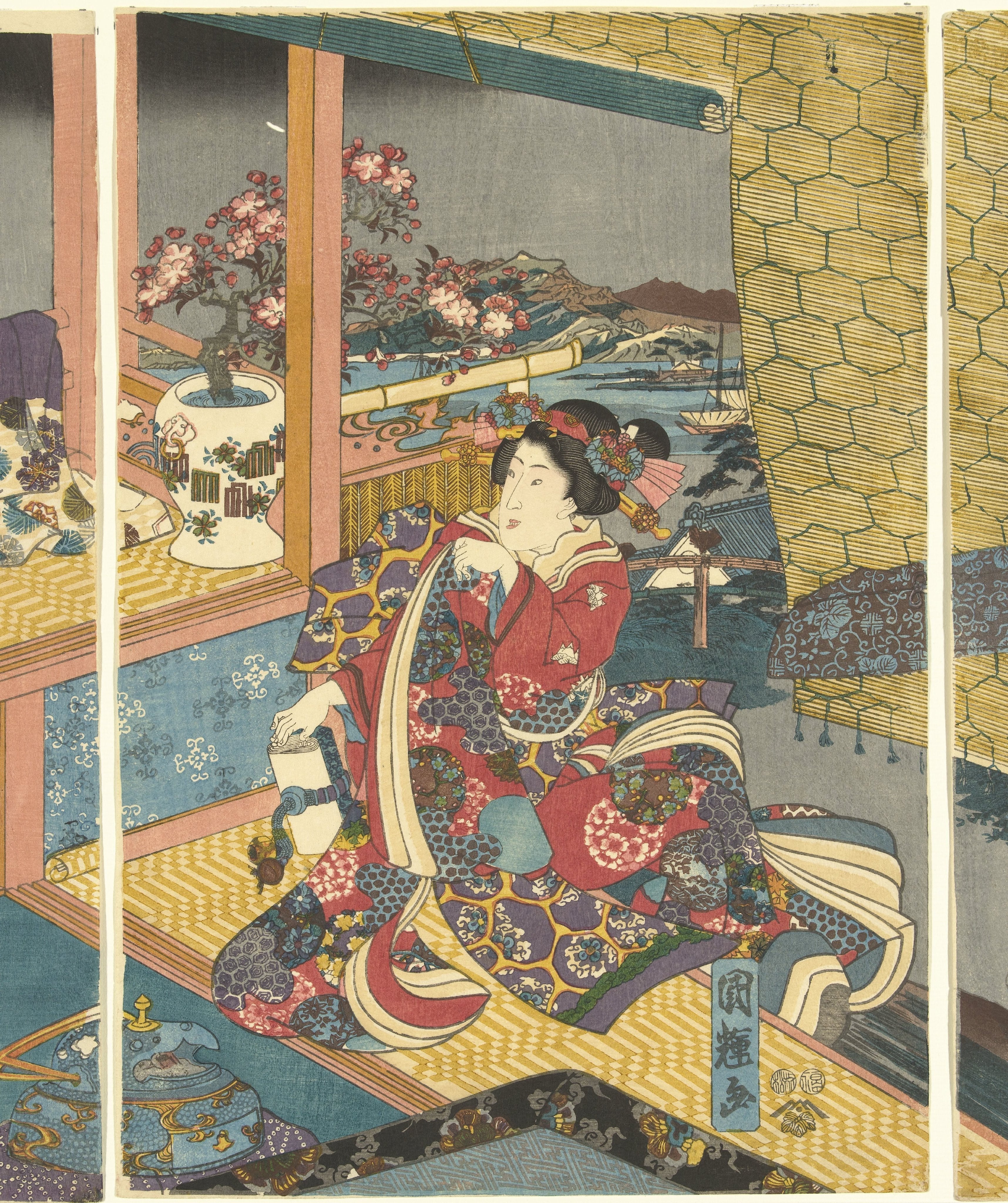 Utagawa Kuniteru - Çiçekler Fine Art Baskı