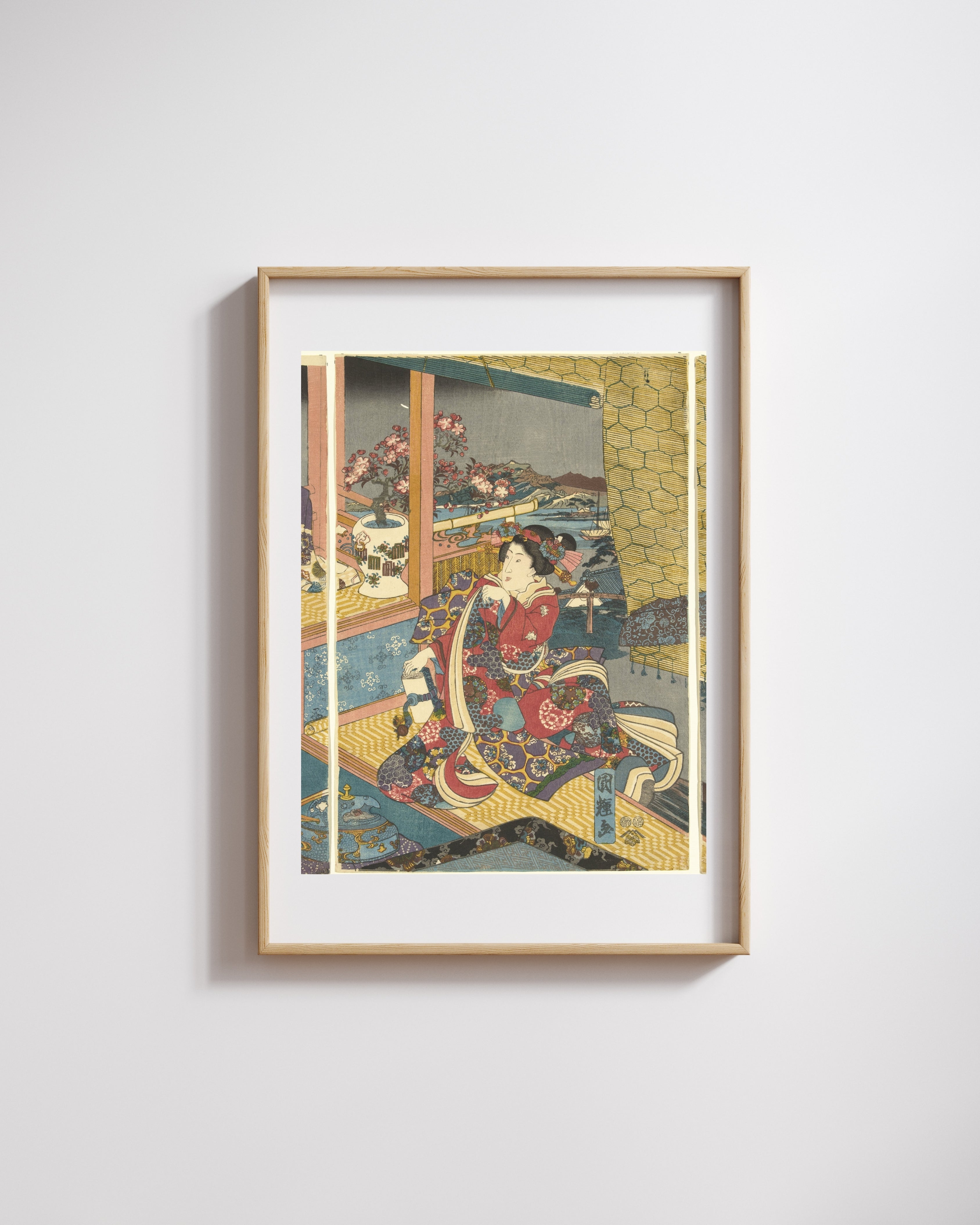 Utagawa Kuniteru - Çiçekler Fine Art Baskı