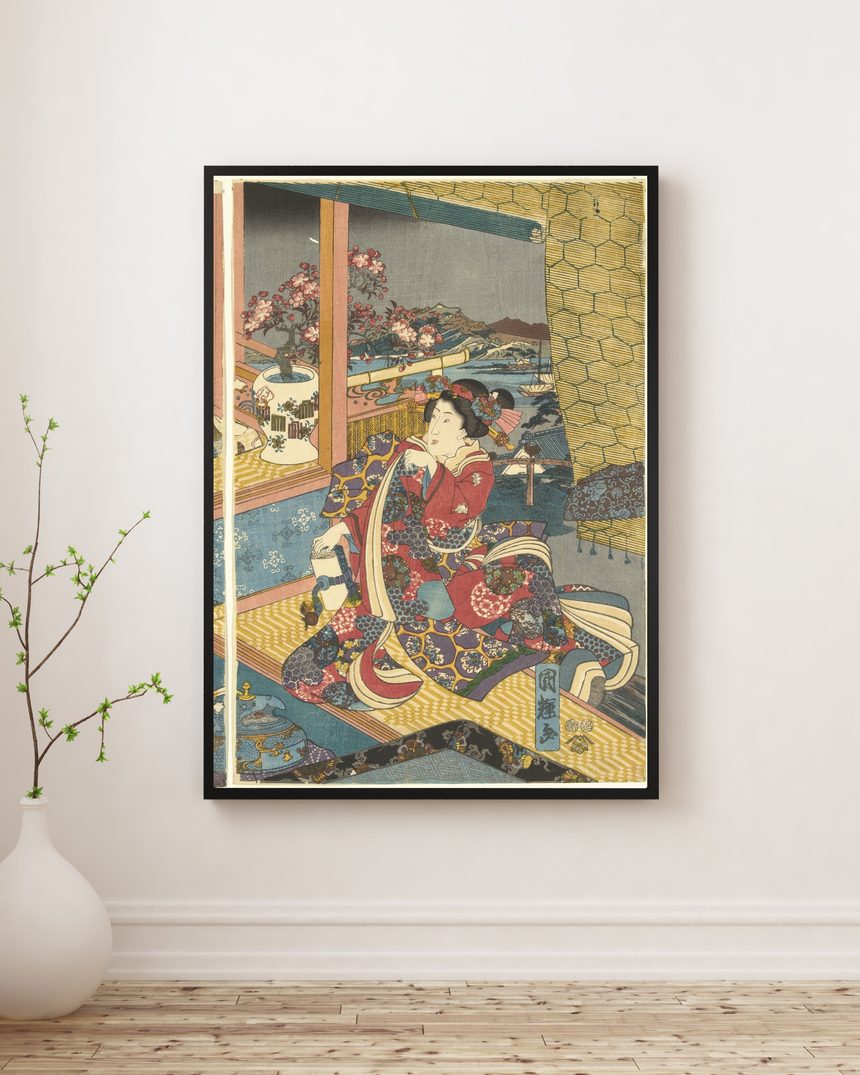 Utagawa Kuniteru - Çiçekler Fine Art Baskı