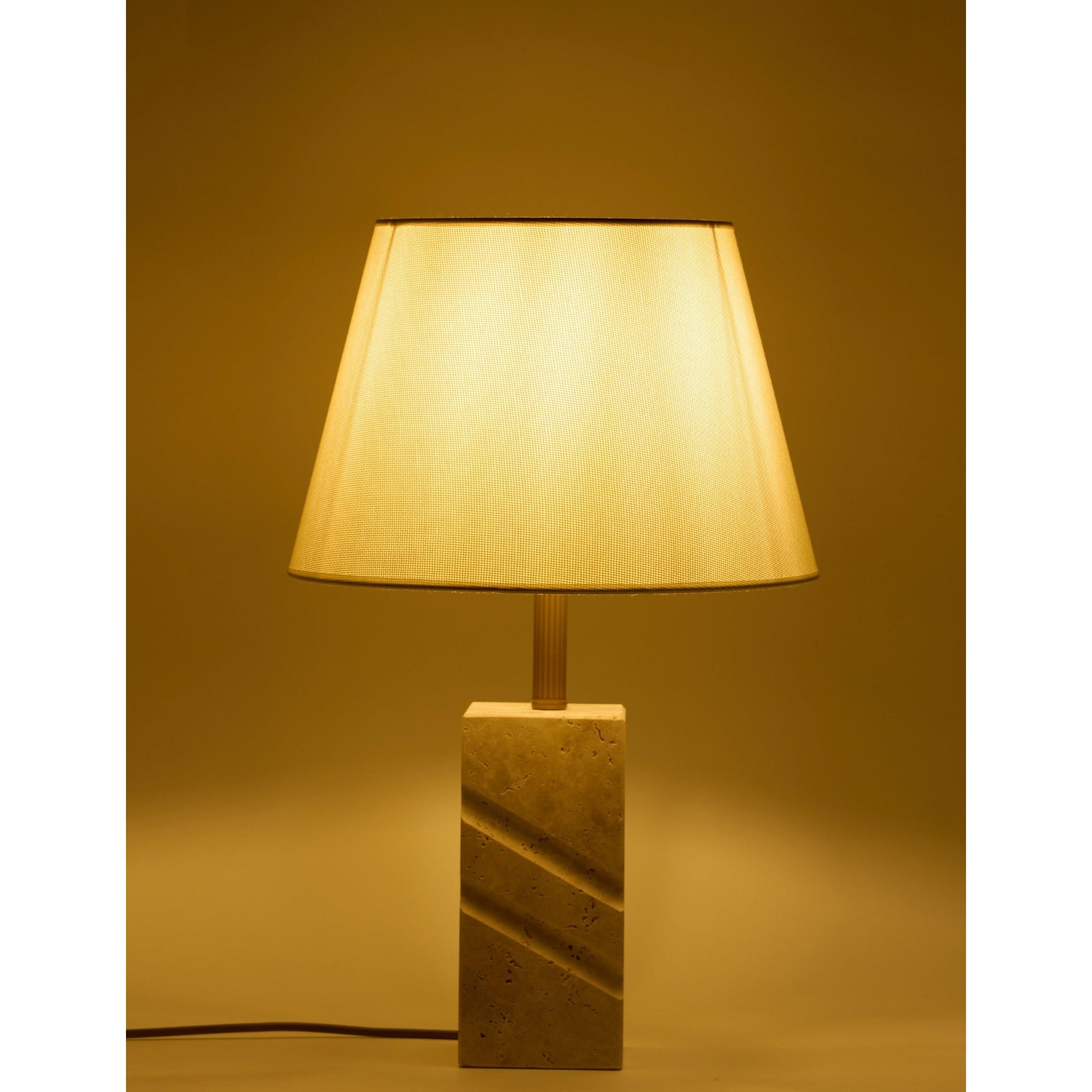 Valen Kumaş Şapkalı Traverten Abajur