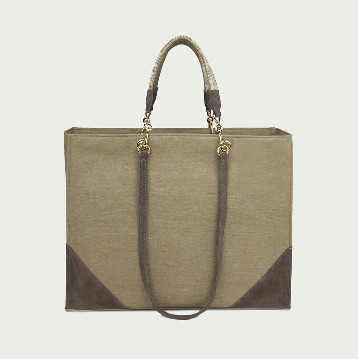 Valeria Jute Brown Tote Bag-Tote Çanta-D'ylla Atelier-NowShopFun