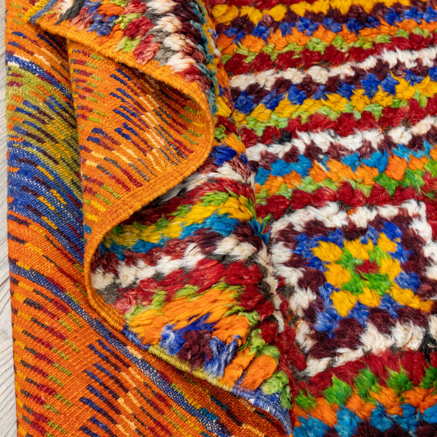 Vanya Renkli Damalı El Dokuma Tülü Halı 103x143 cm
