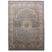 Varamin Madalyon Desenli İpek Halı 305x414 cm