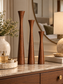 Vela Trio Ahşap Şamdan Seti-Garden Art Home-NowShopFun