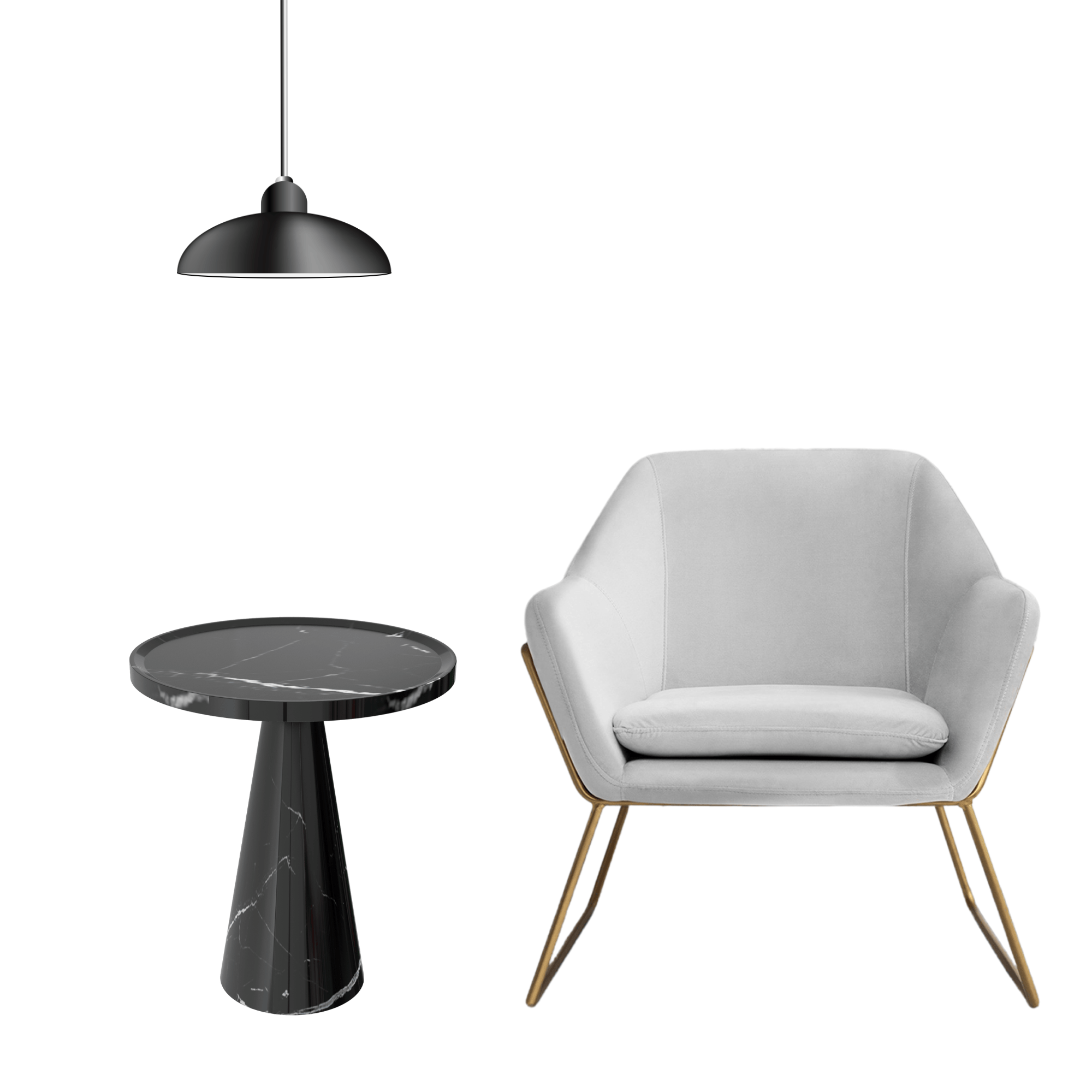 Vela Yan Sehpa-Sehpa-Marmony Concept-40cm-alexander black-NowShopFun