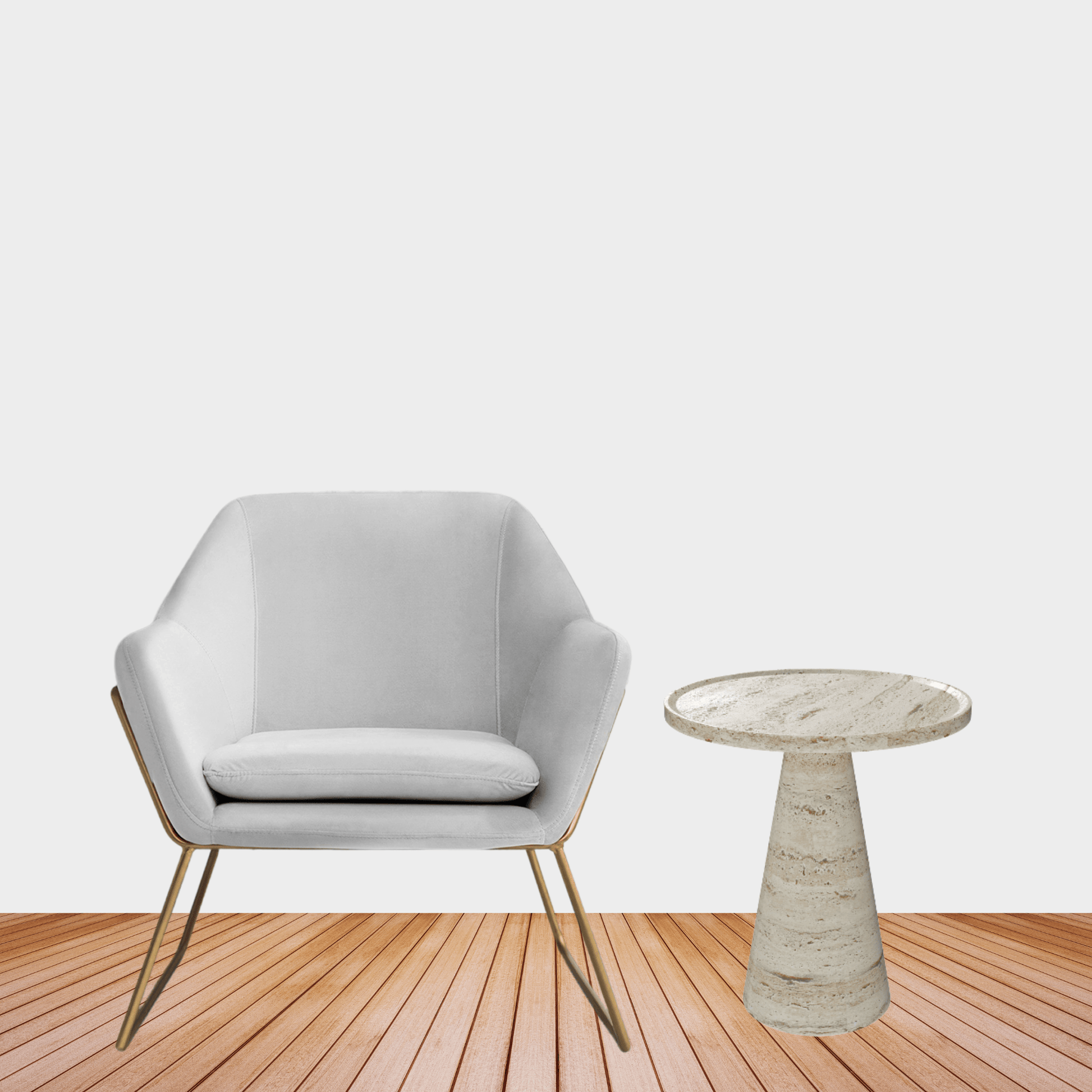 Vela Yan Sehpa-Sehpa-Marmony Concept-40cm-traverten-NowShopFun