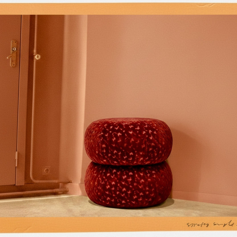 Velvet Bubble, Bulut Desenli Kabartmalı Puf/Yan Sehpa