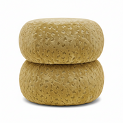 Velvet Bubble, Bulut Desenli Kabartmalı Puf/Yan Sehpa-Sarı