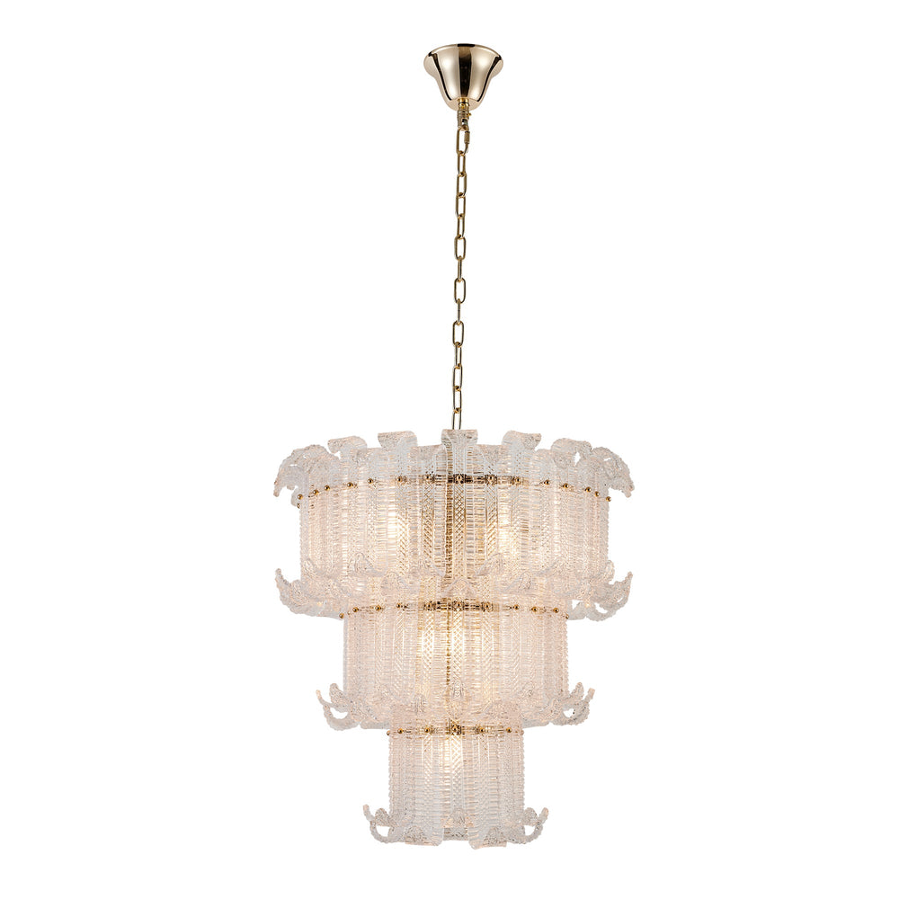 Venezia Kristal Camlı Lineer Avize-Avize-Atolye Store-60 cm Yuvarlak 3 Katlı-NowShopFun