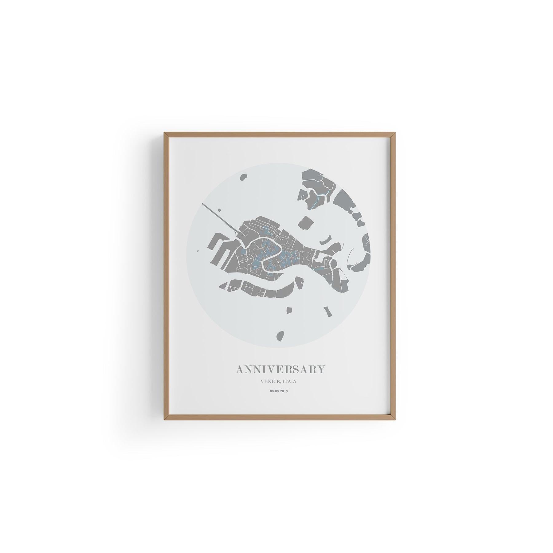 Venice Şehir Haritası Poster