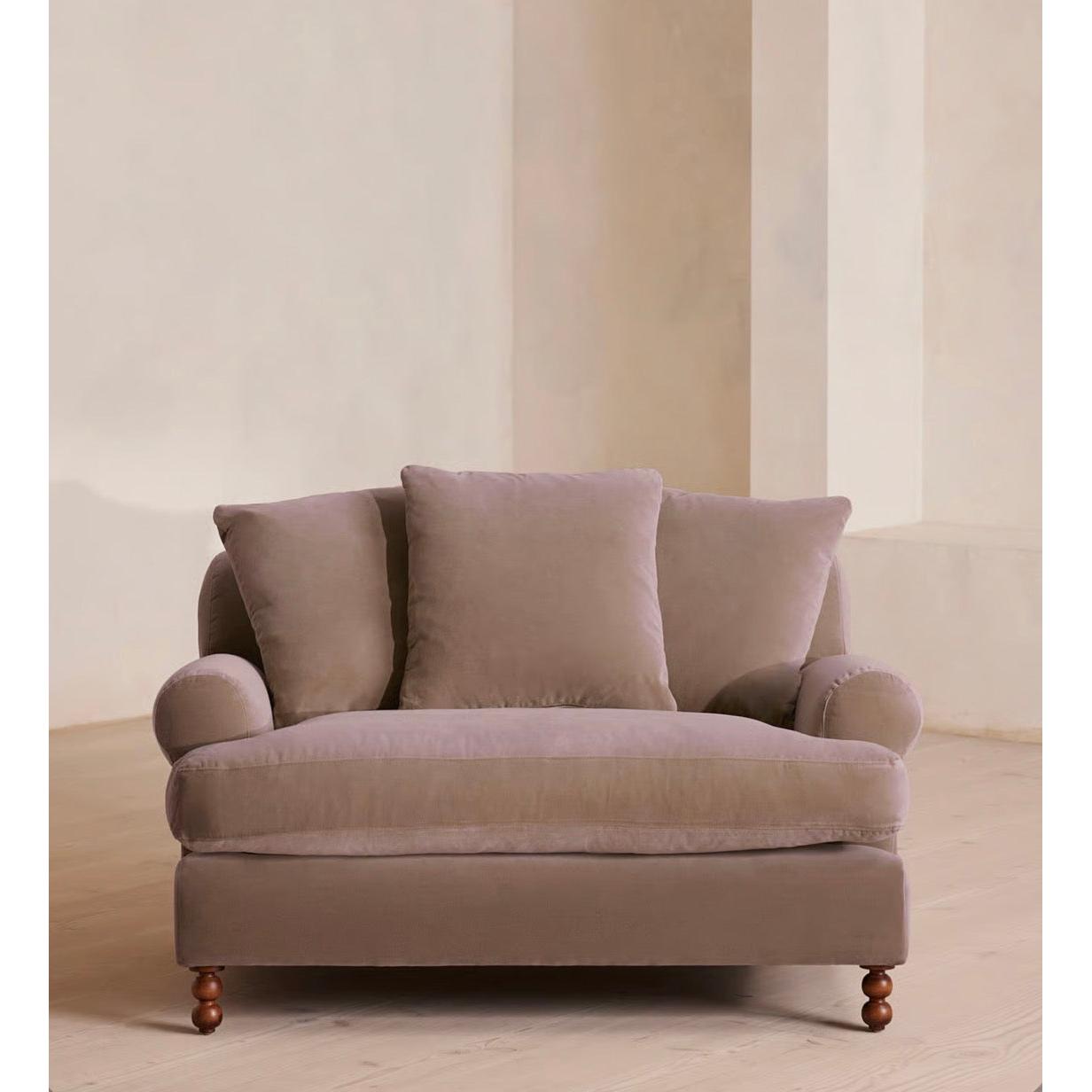 Venira Kadife Berjer-Sofalab-Gri-NowShopFun