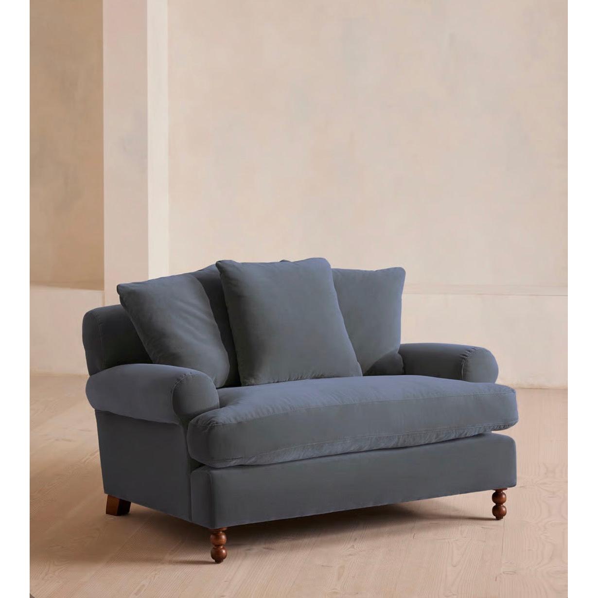 Venira Kadife Berjer-Sofalab-Gri-NowShopFun