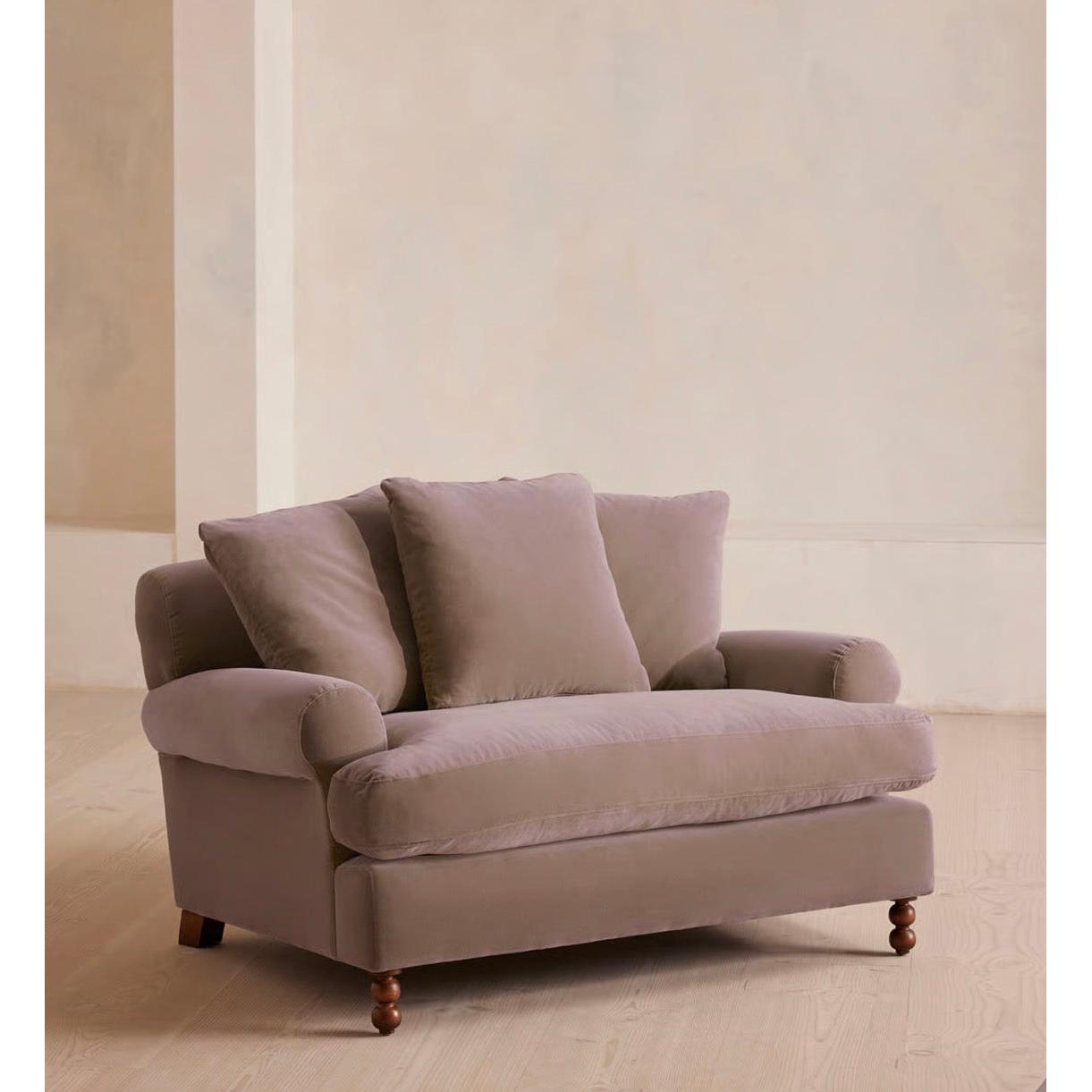 Venira Kadife Berjer-Sofalab-Gri-NowShopFun