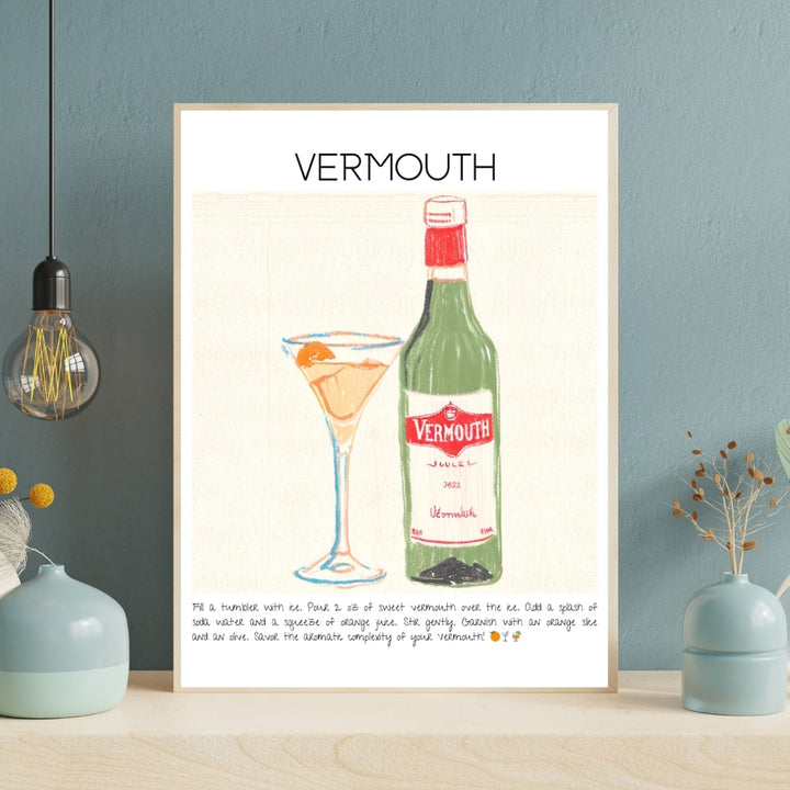 Vermouth Cocktail Art Print Tasarım Poster-Tablo-Muff Atelier-No:1-21x30cm-NowShopFun