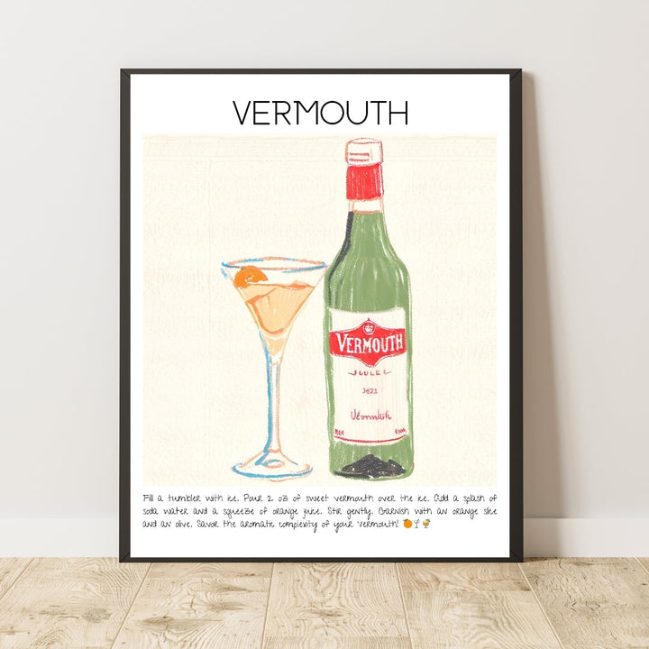 Vermouth Cocktail Art Print Tasarım Poster-Tablo-Muff Atelier-No:1-30x42cm-NowShopFun