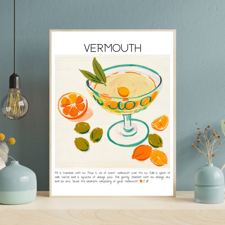 Vermouth Cocktail Art Print Tasarım Poster-Tablo-Muff Atelier-No:2-21x30cm-NowShopFun