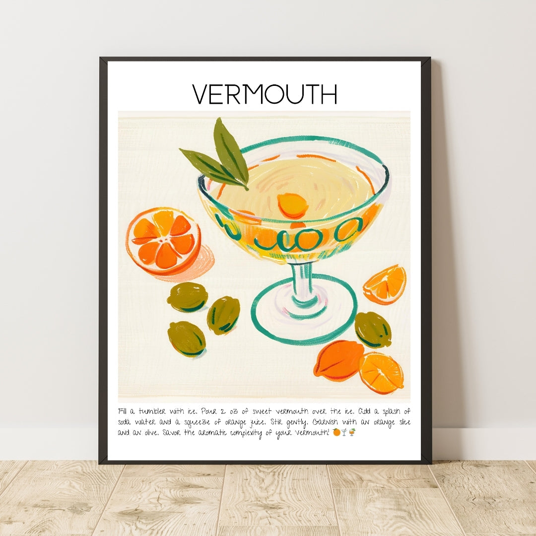 Vermouth Cocktail Art Print Tasarım Poster-Tablo-Muff Atelier-No:2-30x42cm-NowShopFun