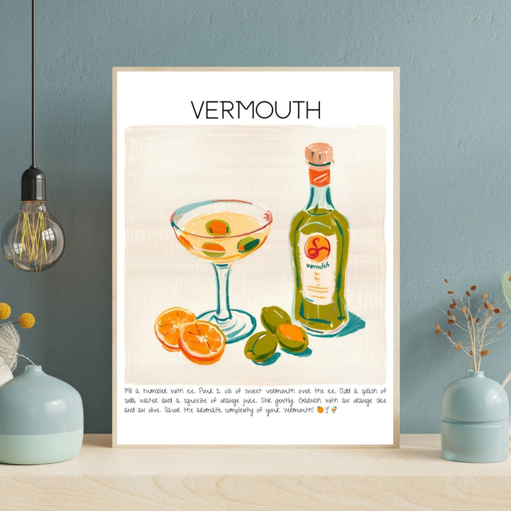 Vermouth Cocktail Art Print Tasarım Poster-Tablo-Muff Atelier-No:3-21x30cm-NowShopFun