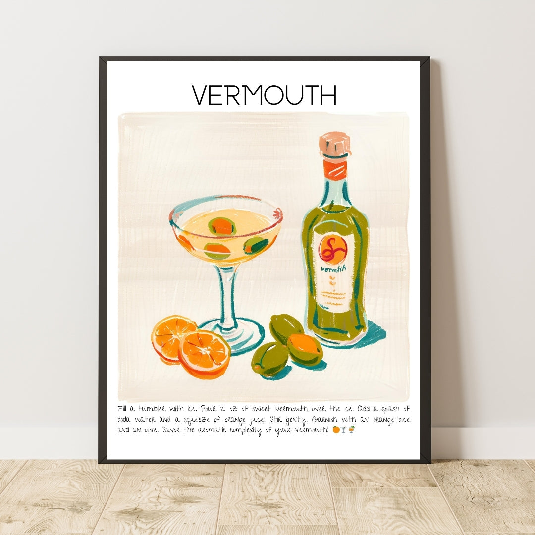 Vermouth Cocktail Art Print Tasarım Poster-Tablo-Muff Atelier-No:3-30x42cm-NowShopFun