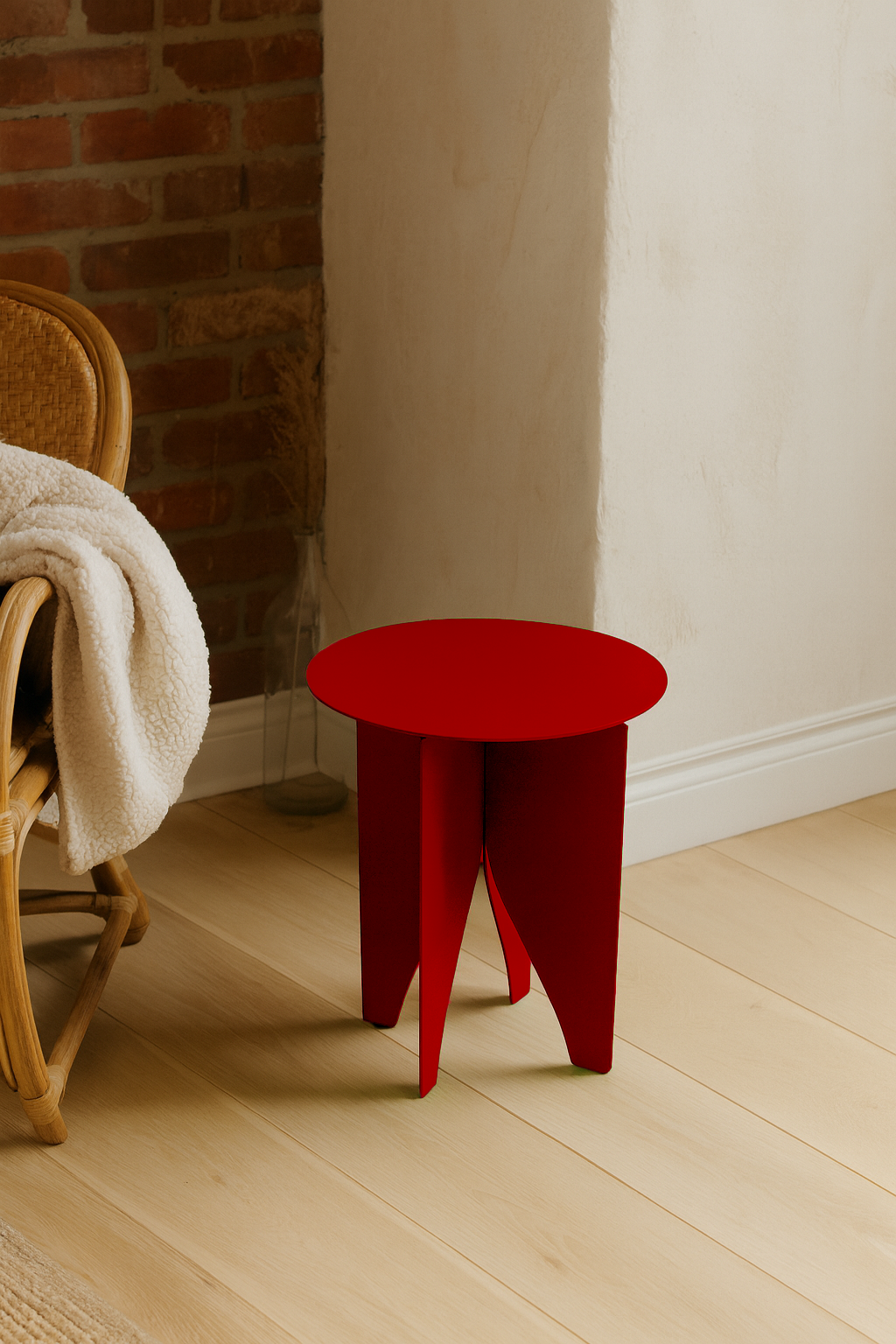 Verto Tasarım Çelik Metal Yan Sehpa - Kahve Sehpası