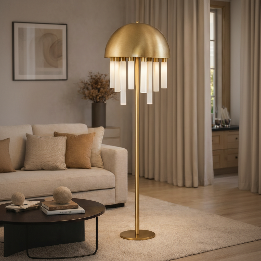 Vesla Şarjlı Zemin Lambası-Lambader-Rose Lighting-NowShopFun