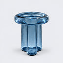 Vetrova Blue Yuvarlak Cam Yan Sehpa-S